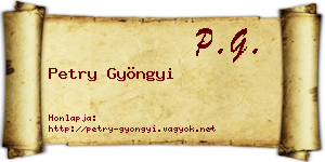 Petry Gyöngyi névjegykártya