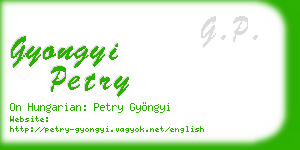 gyongyi petry business card